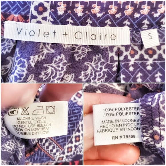 Violet & Claire Floral Sleeveless Top Multi Colored Size S - Picture 8 of 11